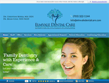 Tablet Screenshot of elmvaledentalcare.com